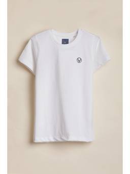 Allen Solly - Boys White Solid Crew Neck T-Shirt