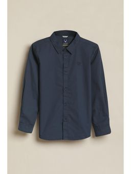 Allen Solly - Boys Navy Blue Solid Casual Shirt