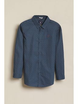 Allen Solly - Boys Navy Blue Print Casual Shirt