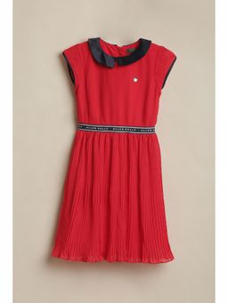 Allen Solly - Girls Red Solid Casual Dress