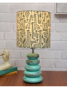 Homesake - Wood Table Lamp Algae Multi-Pebble Savannah
