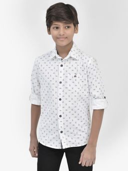 CRIMSOUNE CLUB - Club Boys White Printed Shirt