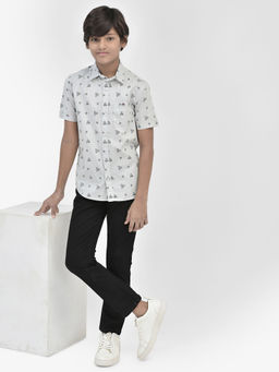 CRIMSOUNE CLUB - Club Boys Off White Printed Shirt