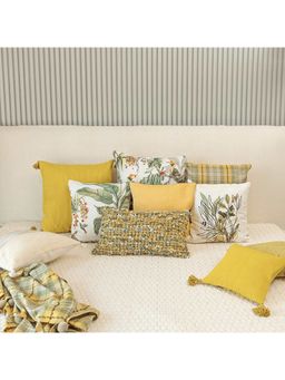 ONSETHOMES - Handwoven Dash Cushion Cover Green (16X16)