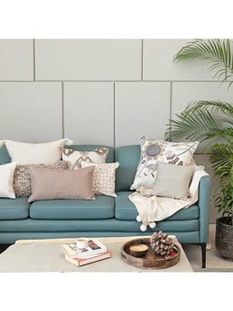 ONSETHOMES - Embroidered Ikat Galore Cushion Cover Grey (16X16)