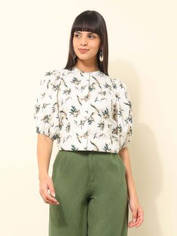 U.S. POLO ASSN. - White Floral Printed Regular Fit Shirt