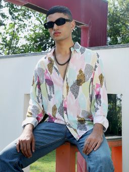 Campus Sutra - Mens Ecoliva Multicolour Abstract Dotted Shirt