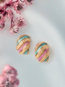 Zaveri Pearls - Multicolour Enamel Contemporary Minimal Earrings