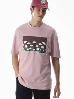 Jack & Jones - Men Purple Printed Cotton T-Shirt