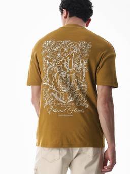 Jack & Jones - Men Brown Printed Cotton T-Shirt