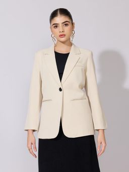 SHOWOFFFF - Edition Womens Cream Single Breasted Blazer