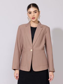 SHOWOFFFF - Edition Womens Brown Single Breasted Blazer
