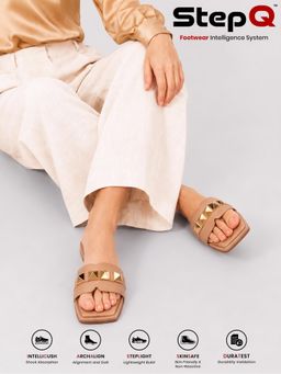 Louis Stitch - Women'S Caramel Beige Elegant Flat Sandals