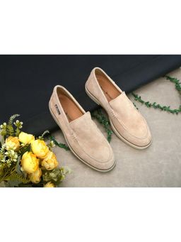 Ben Sherman - Men Solace Beige Suede Slip-On Loafers