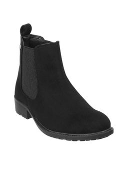 Mochi - Solid-plain Black Suede Chelsea Boots