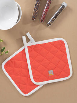 Maspar - Evita Red and Cream Woven Pot Holder (Set of 2)