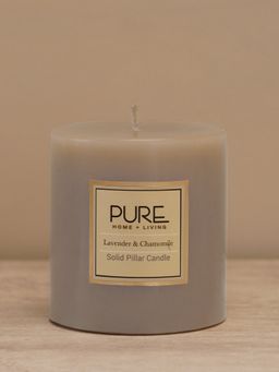 Pure Home + Living - Beige Lavender & Chamomile Pillar Candle