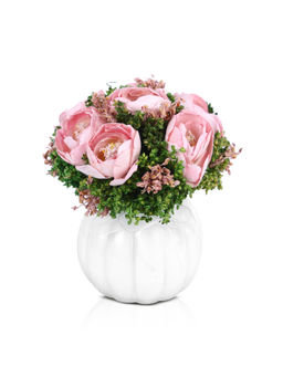 HomeTown - Aura Mulberry Paper Dried Flower Floral Arrangements in Pink Colour By Living Essence