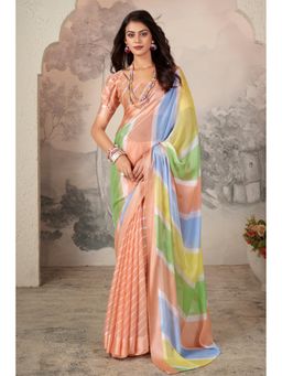 Mysilklove - Stack White Zari Woven Paithani Saree Without Blouse