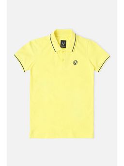 Allen Solly - Boys Yellow Solid Polo Neck T-Shirt