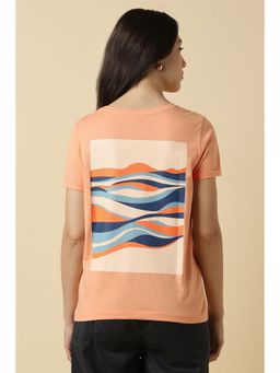Allen Solly - Women Peach Printed Casual T-Shirt