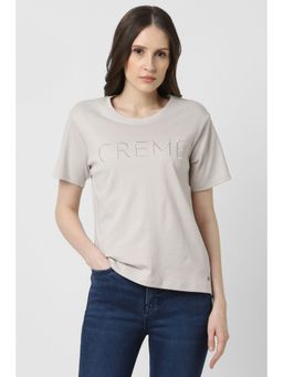 Van Heusen - Women Grey Casual Round Neck T-Shirt