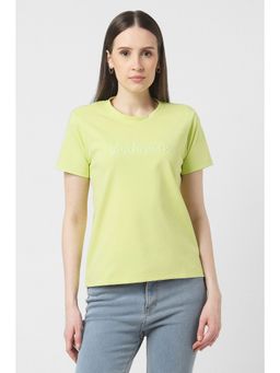 Van Heusen - Women Green Casual Round Neck T-Shirt
