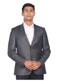 AD By Arvind - Men Grey Heathered Tailored Fit Blazer