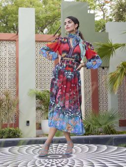 Bhanuni by Jyoti - Munsell Blue Midi Dress