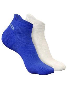 Heelium - Bamboo Ankle Socks-FreeSize UK7-11,2 Pairs,Blue,White,Anti dour,Anti Blister (Pack of 2)