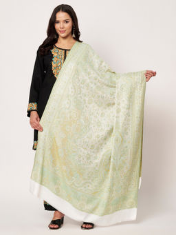 SWI STYLISH - Womens Pista Kashmiri Jamawar Shawl