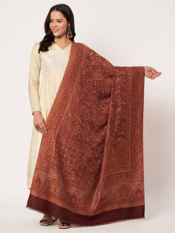 SWI STYLISH - Womens Jamawar Woven Design Wool Shawl