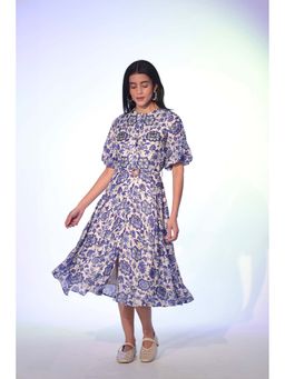 Manvi Daga - Blue Ivy Lace Balloon Skirt