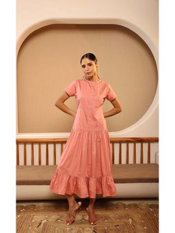 Manvi Daga - Blush Dash Embroidered Dress