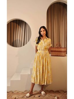 Manvi Daga - Canary Printed Co-Ord (Set of 2)