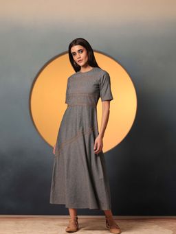 Manvi Daga - Denim Bias Studded Dress