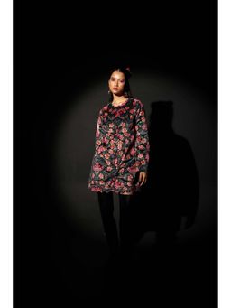 Manvi Daga - Midnight Bloom Scalloped Jacket Dress