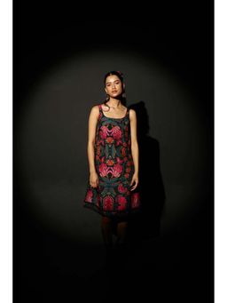 Manvi Daga - Midnight Bloom Strappy Dress