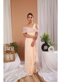 Payal Dawar - Beige Blush Sachet with Maxi Dress (Set of 2)
