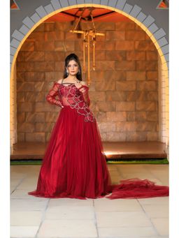 Payal Dawar - Red Cocktail Affair Maxi Dress