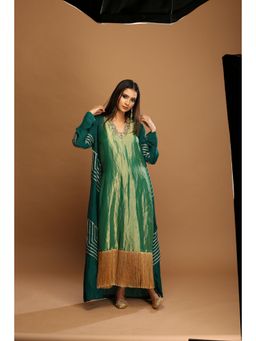 Payal Dawar - Green Ethnic Maxi Dress with Shrug (Set of 2)