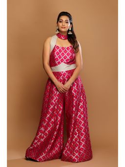 Payal Dawar - Magenta Silk Bandhan Jumpsuit