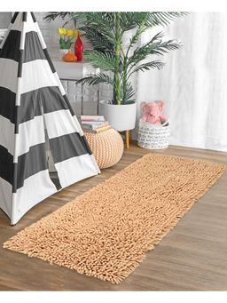 Saral Home - Cotton Shaggy Anti-Skid Runner-Beige-45X120 Cm