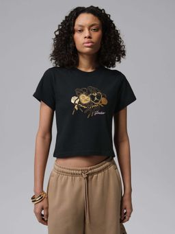 Nike - Sportswear Brk Shgf Gfx Women's Crop Black T-Shirt - IR0782-010