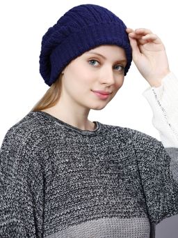 Bharatasya - Solid Winter Beanie - Blue