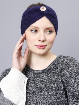 Bharatasya - Women Warm Winter Knitted Headband Beanie Ear warmer - Blue