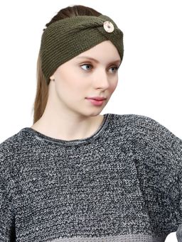 Bharatasya - Women Warm Winter Knitted Headband Beanie Ear warmer - Olive