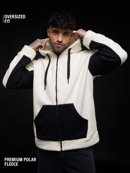 The Souled Store - Zipper Monochrome Men Oversized Hoodie