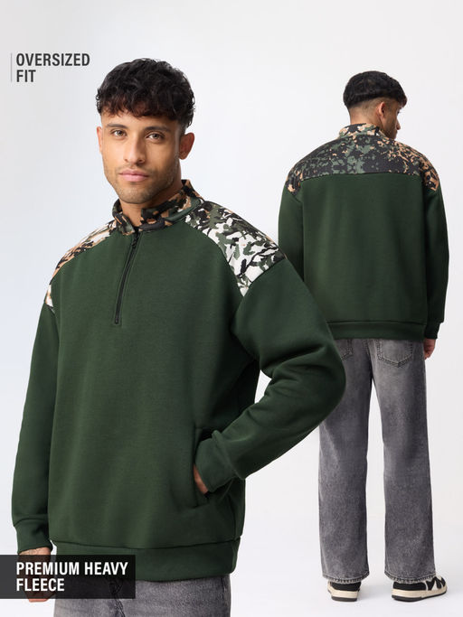 The Souled Store Botanical Whisper Men Oversized Sweatshirt