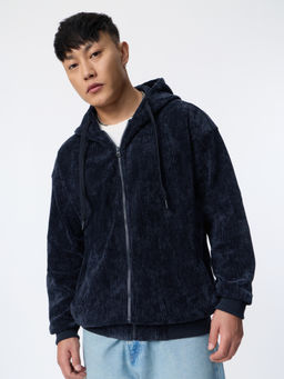 The Souled Store - Corduroy Cobalt Men Oversized Hoodie